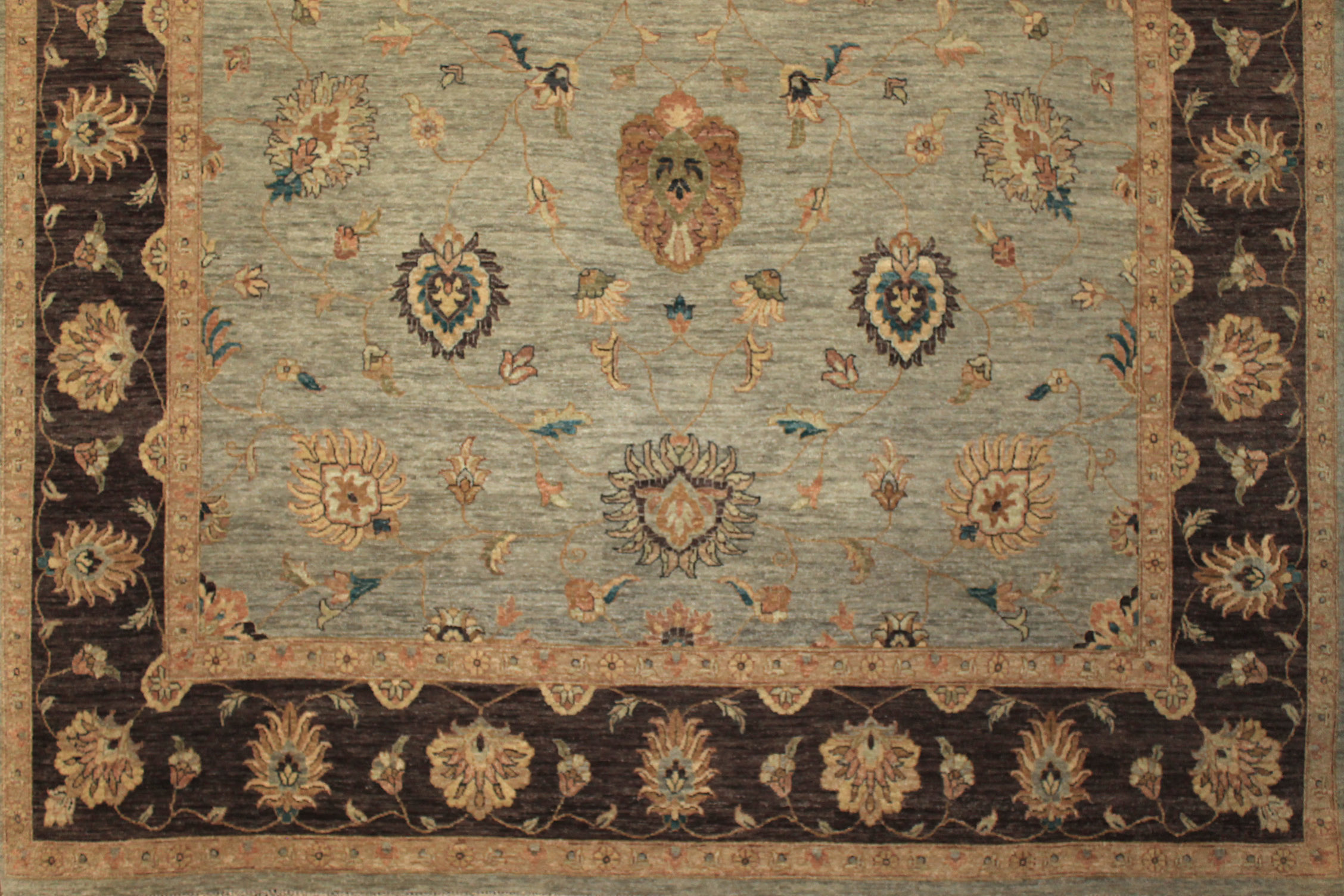 Clearance & Discount Rugs Traditional Hand Knotted 5263 Lt. Blue - Blue & Lt. Brown - Chocolate Hand Knotted Rug