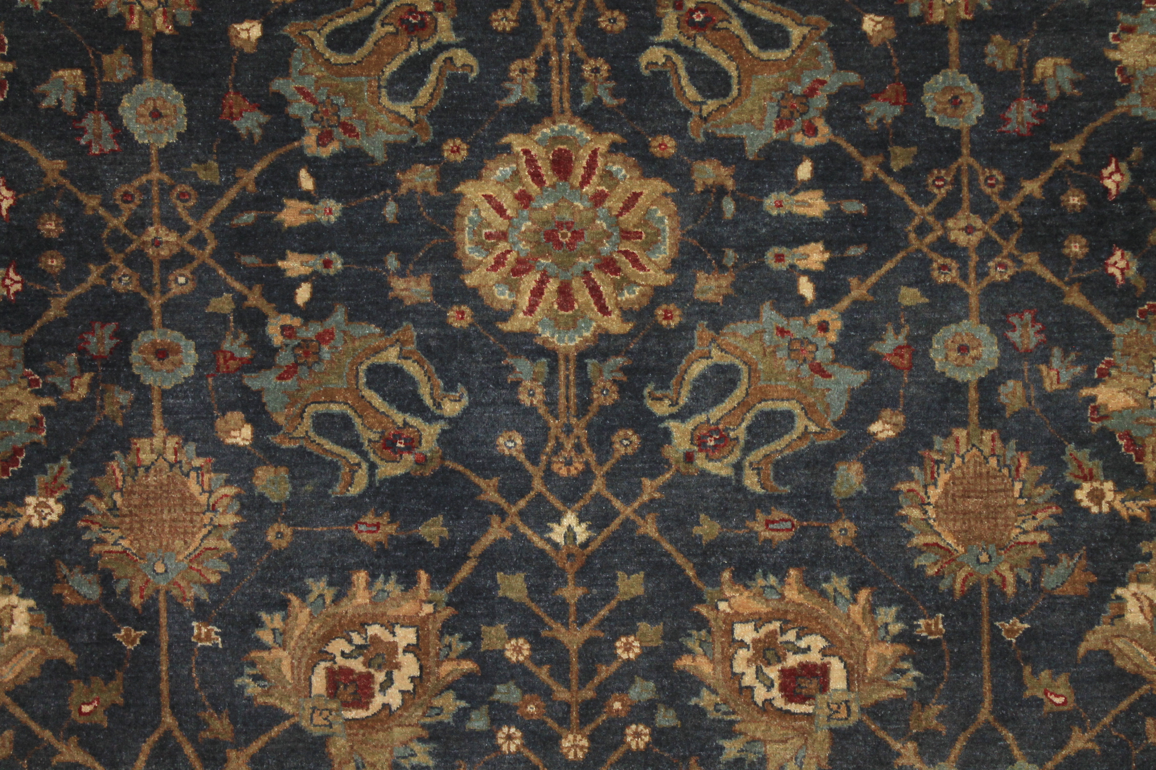 Clearance & Discount Rugs Traditional Hand Knotted Wool Rug 6191 Lt. Blue - Blue & Lt. Gold - Gold Hand Knotted Rug