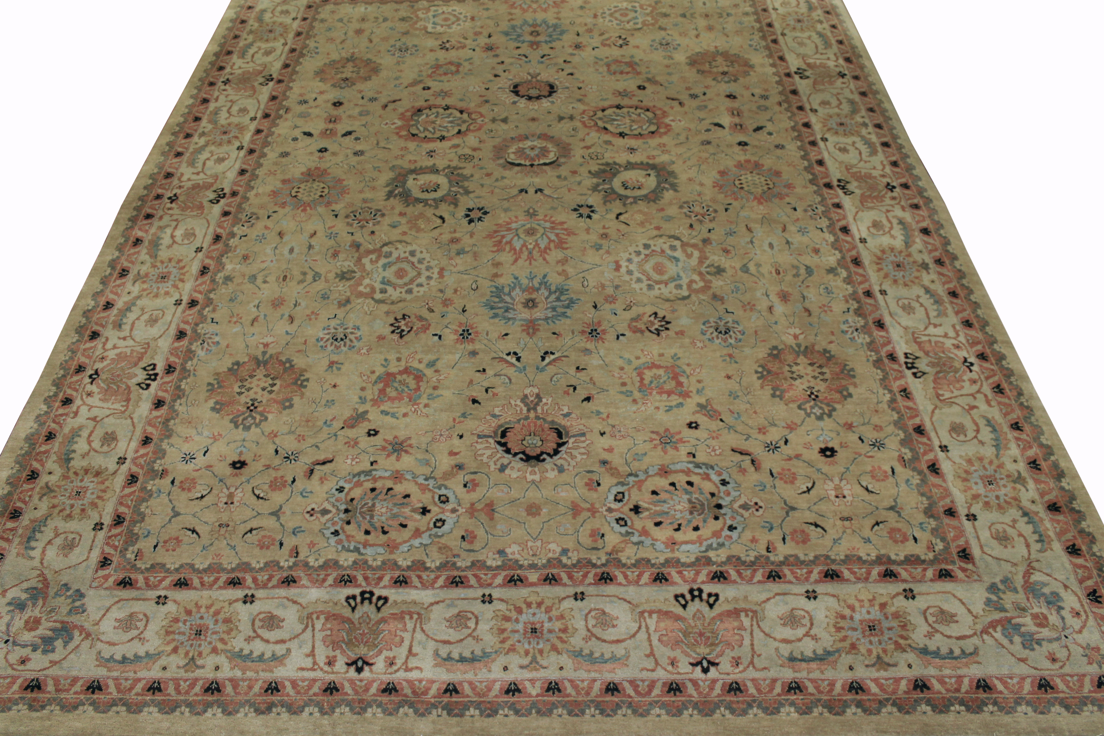 Clearance & Discount Rugs Traditional Hand Knotted Wool Rug 6598 Lt. Gold - Gold & Ivory - Beige Hand Knotted Rug
