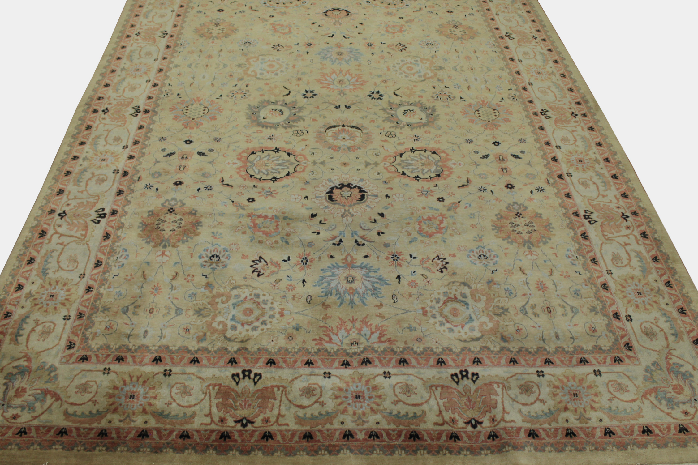 Clearance & Discount Rugs Traditional Hand Knotted Wool Rug 6598 Lt. Gold - Gold & Ivory - Beige Hand Knotted Rug