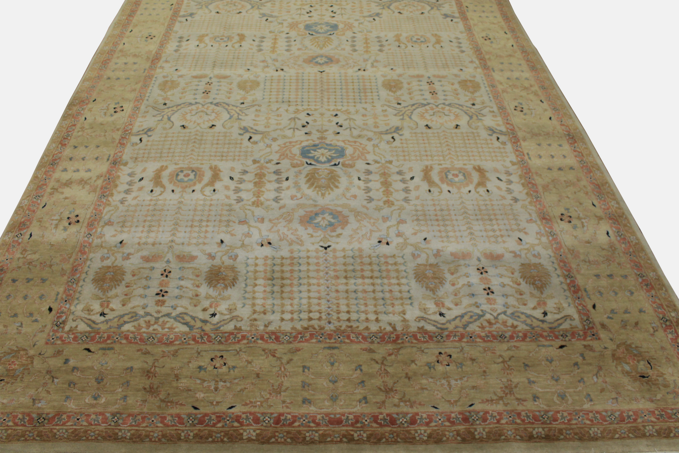 Clearance & Discount Rugs Traditional Hand Knotted Wool Rug 6599 Ivory - Beige & Lt. Gold - Gold Hand Knotted Rug