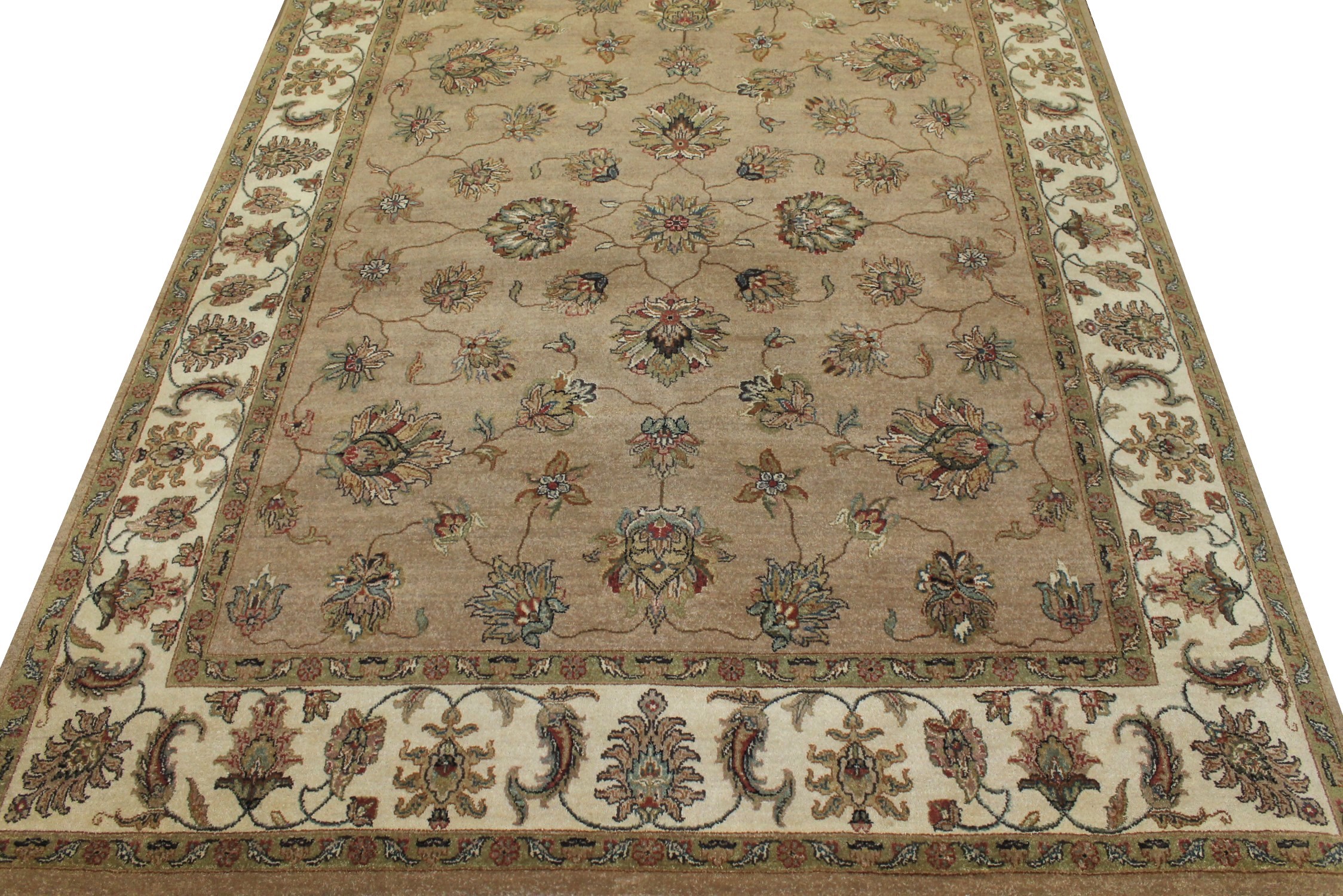 Clearance & Discount Rugs Hand Knotted Wool Rug 7998 Camel - Taupe & Ivory - Beige Hand Knotted Rug