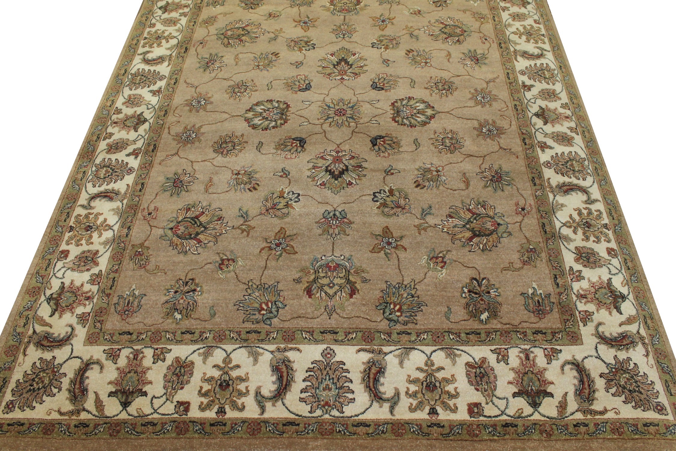 Clearance & Discount Rugs Hand Knotted Wool Rug 7998 Camel - Taupe & Ivory - Beige Hand Knotted Rug