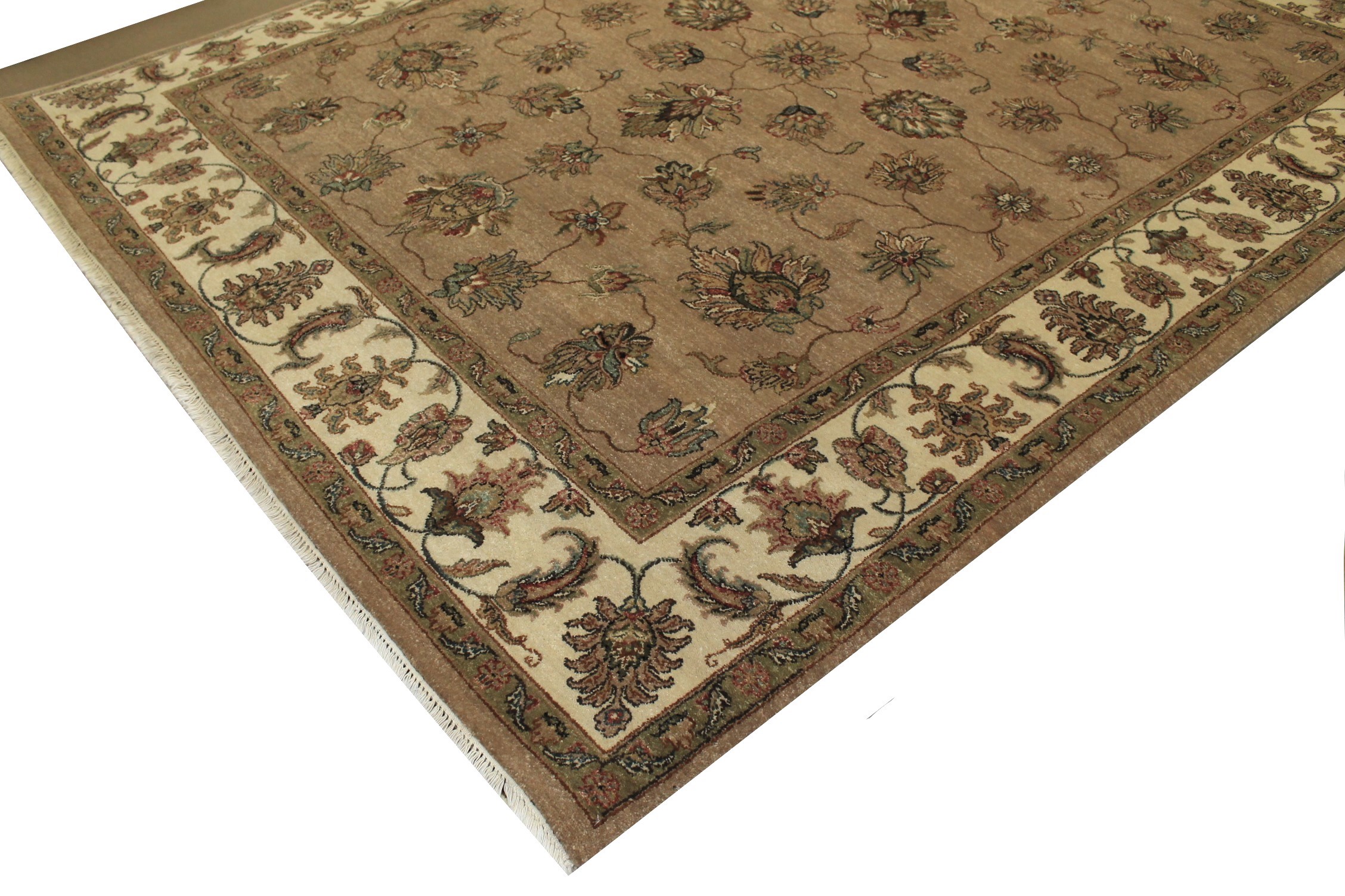 Clearance & Discount Rugs Hand Knotted Wool Rug 7998 Camel - Taupe & Ivory - Beige Hand Knotted Rug