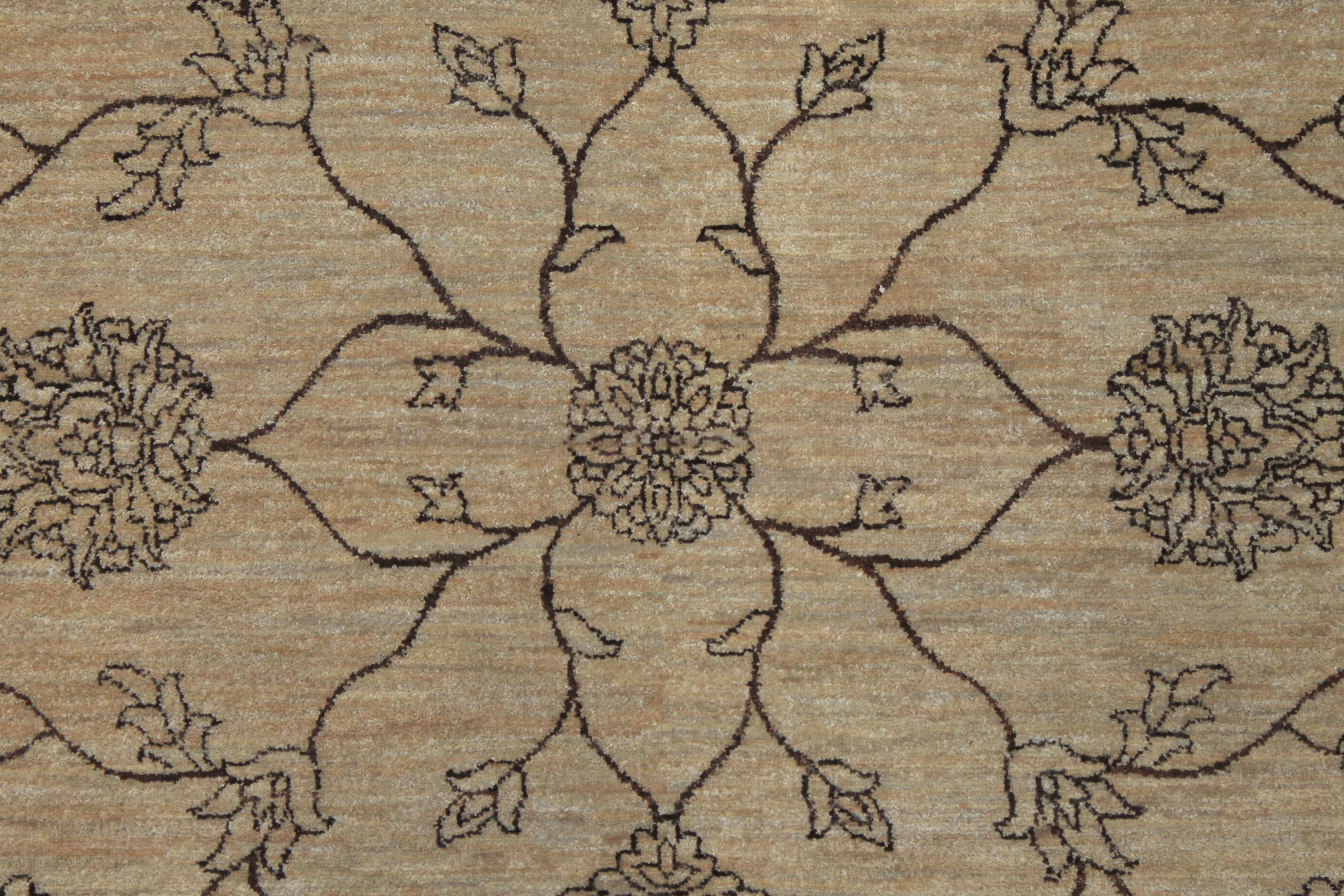 Clearance & Discount Rugs Hand Knotted Wool Rug 9222 Ivory - Beige & Lt. Brown - Chocolate Hand Knotted Rug