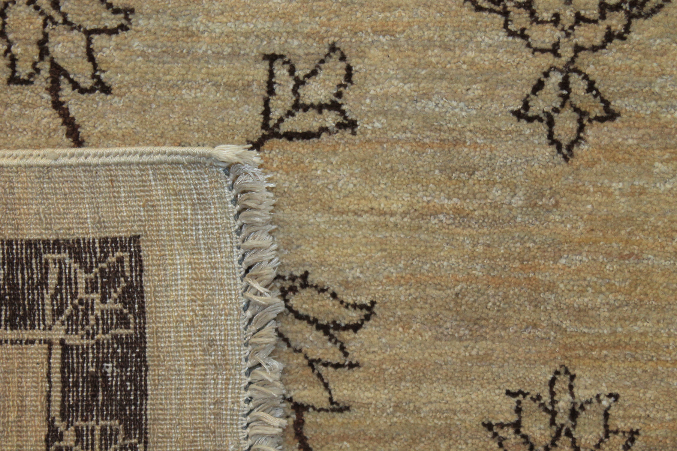 Clearance & Discount Rugs Hand Knotted Wool Rug 9222 Ivory - Beige & Lt. Brown - Chocolate Hand Knotted Rug