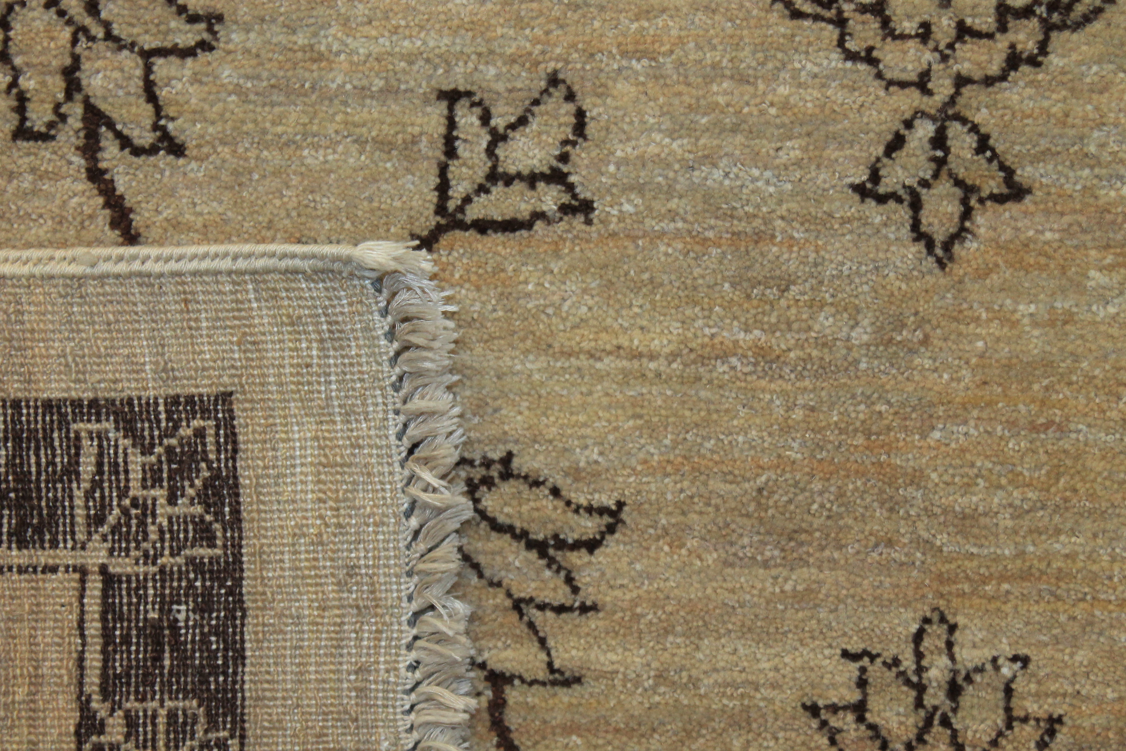 Clearance & Discount Rugs Hand Knotted Wool Rug 9222 Ivory - Beige & Lt. Brown - Chocolate Hand Knotted Rug