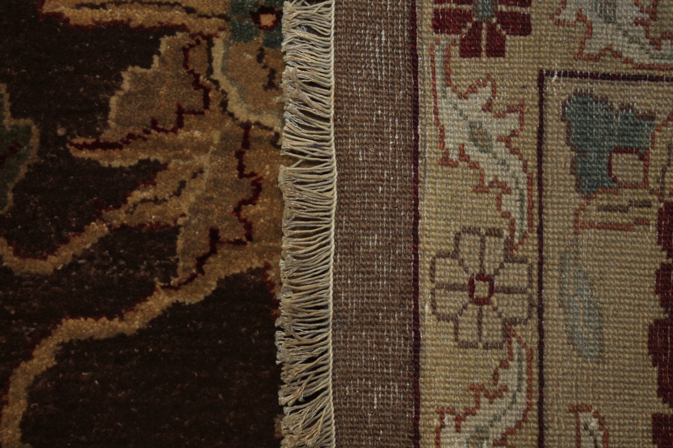 Clearance & Discount Rugs Zeigler Style Hand Knotted Wool Rug  9609 Lt. Brown - Chocolate & Lt. Gold - Gold Hand Knotted Rug