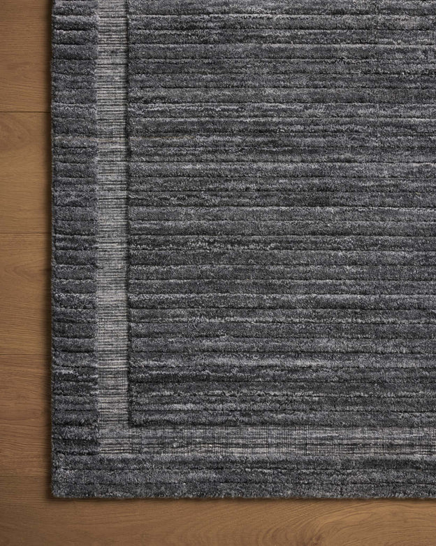 Casual Rugs & Solid Rugs Orly Collection ORL-01 Ink Black - Charcoal Hand Loomed Rug