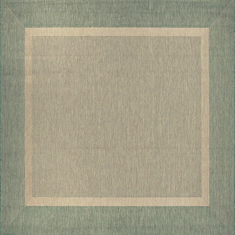 Octagon, Square & Round Rugs Recife 5526/1812 Stria Texture  Natural-Green Lt. Grey - Grey & Lt. Green Machine Made Rug