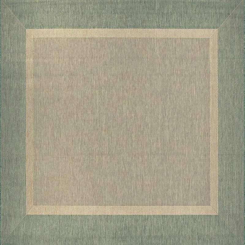 Round, Octagon & Square Rugs Recife 5526/1812 Stria Texture  Natural-Green Lt. Grey - Grey & Aqua - Lt. Green Machine Made Rug