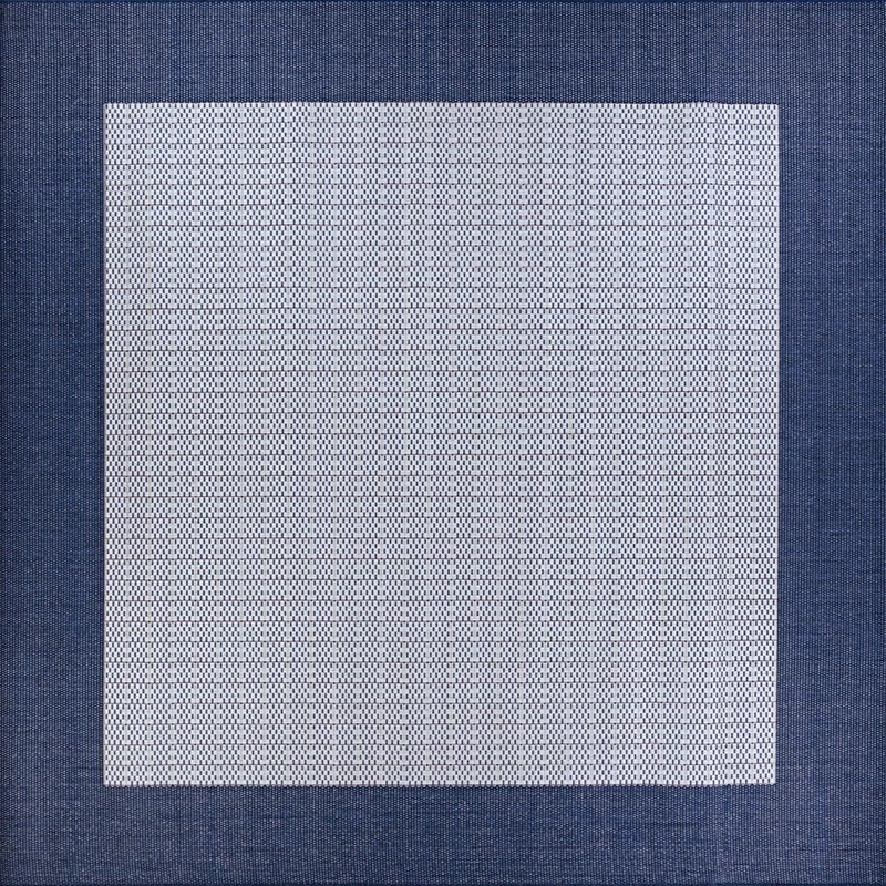Octagon, Square & Round Rugs Recife 1005/6500 Checkered Field  Ivory-Indigo Lt. Blue - Blue & Medium Blue - Navy Machine Made Rug