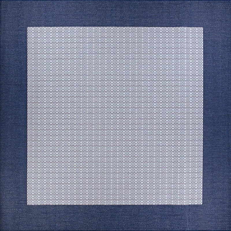 Round, Octagon & Square Rugs Recife 1005/6500 Checkered Field  Ivory-Indigo Lt. Blue - Blue & Medium Blue - Navy Machine Made Rug