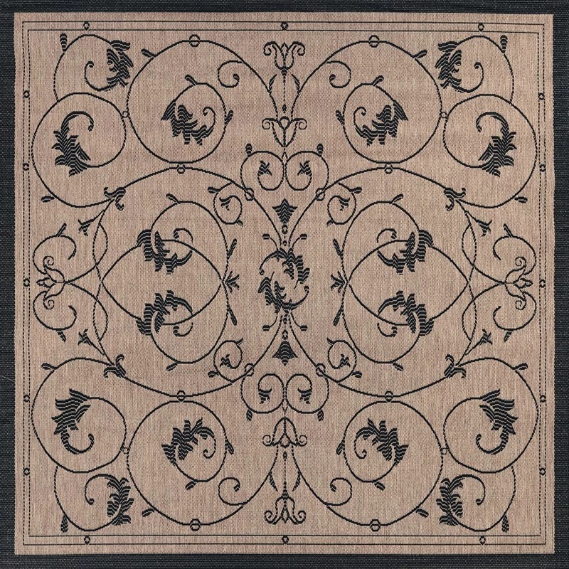 Octagon, Square & Round Rugs Recife 1583/2500 Veranda  Cocoa-Black Lt. Brown - Chocolate & Black - Charcoal Machine Made Rug