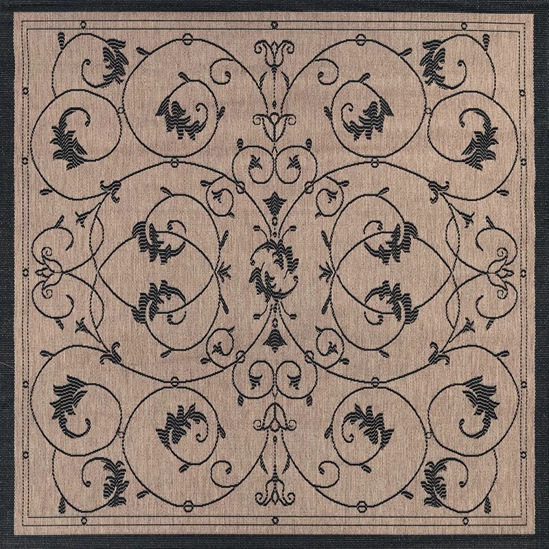 Round, Octagon & Square Rugs Recife 1583/2500 Veranda  Cocoa-Black Lt. Brown - Chocolate & Black - Charcoal Machine Made Rug