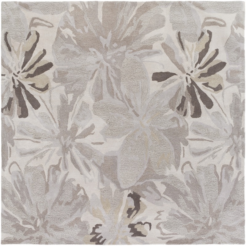Octagon, Square & Round Rugs Athena ATH-5135 Lt. Grey - Grey Hand Tufted Rug