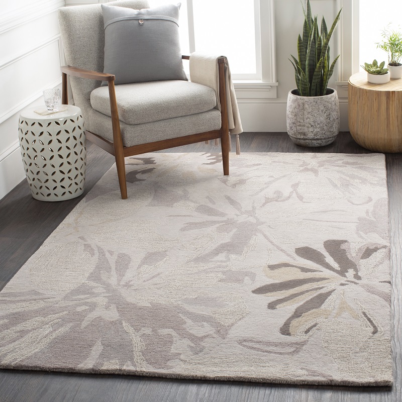 Octagon, Square & Round Rugs Athena ATH-5135 Lt. Grey - Grey Hand Tufted Rug