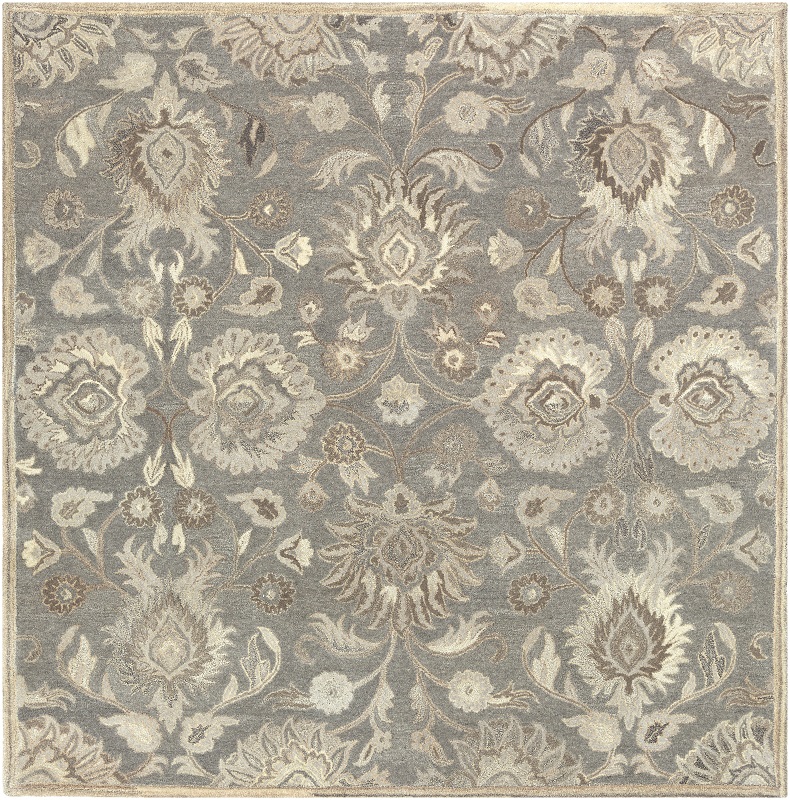 Round, Octagon & Square Rugs Caesar CAE-1195 Camel - Taupe & Lt. Grey - Grey Hand Tufted Rug