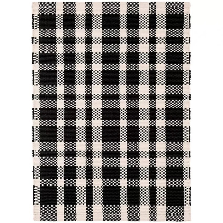 Casual Rugs & Solid Rugs Tattersall Tattersall Black Ivory - Beige & Black - Charcoal Hand Woven Rug