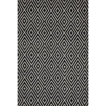 Casual & Solid Rugs Diamond Diamond Black Ivory - Beige & Black - Charcoal Hand Woven Rug