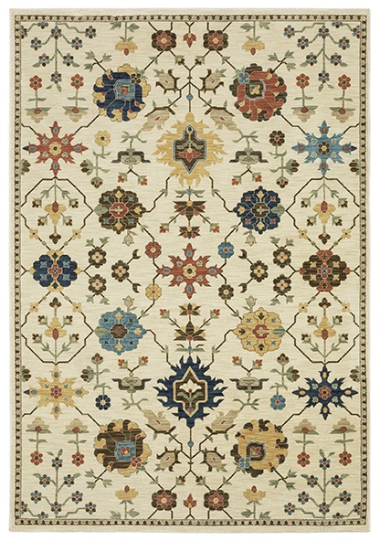 Traditional & Oriental Rugs Francesca FR02M Ivory - Beige Machine Made Rug