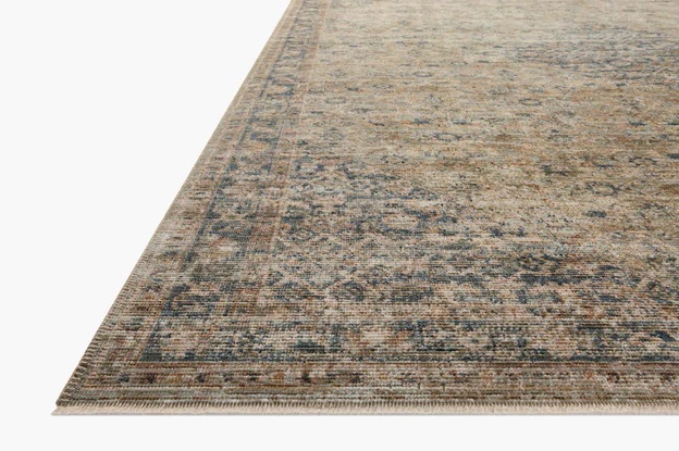 Antique Style Rugs Heritage HER-08 Lt.Green & Medium Blue - Navy Machine Made Rug