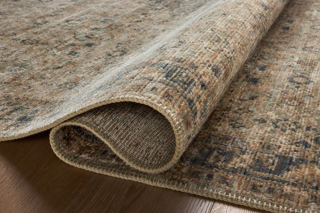 Antique Style Rugs Heritage HER-08 Lt.Green & Medium Blue - Navy Machine Made Rug