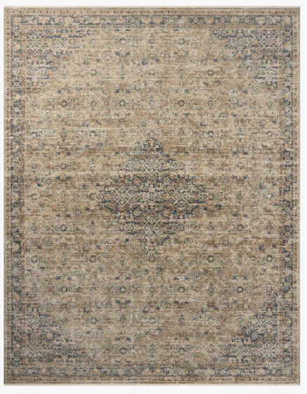 Antique Style Rugs Heritage HER-08 Lt.Green & Medium Blue - Navy Machine Made Rug