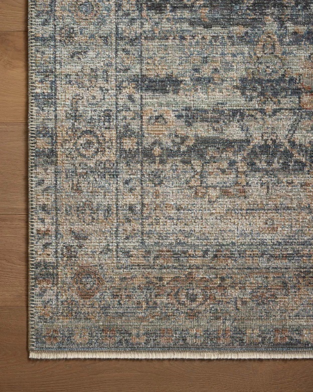 Antique Style Rugs Heritage HER-09 Lt. Blue - Blue & Rust - Orange Machine Made Rug