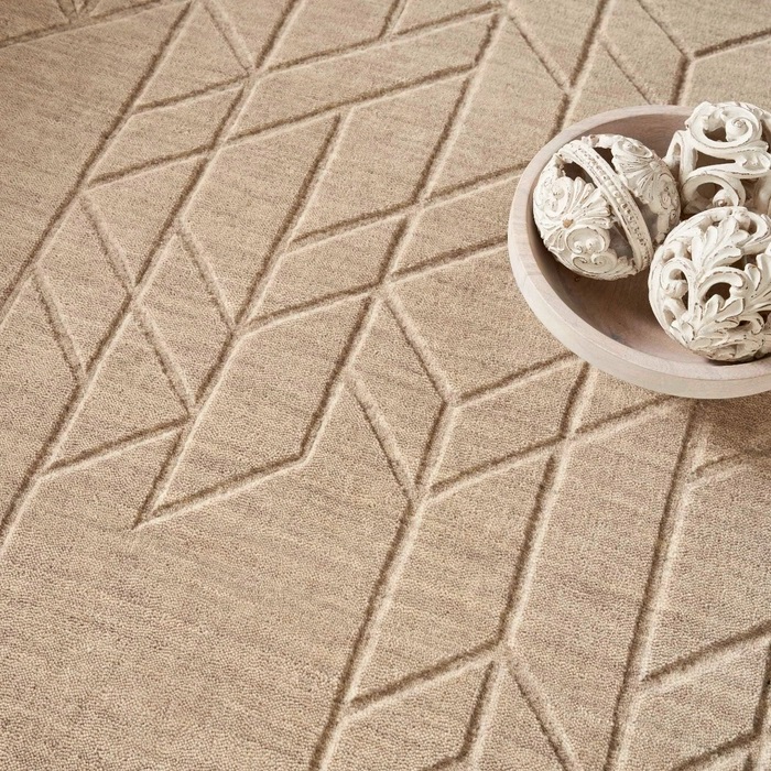 Casual Rugs & Solid Rugs Alessia ALE01   Beige Ivory - Beige Hand Loomed Rug