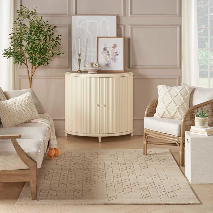 Casual Rugs & Solid Rugs Alessia ALE01   Beige Ivory - Beige Hand Loomed Rug