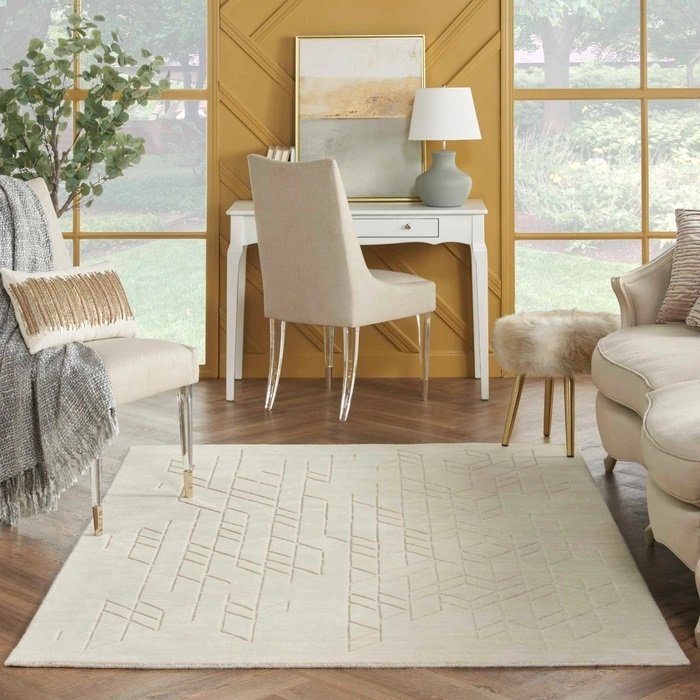 Casual Rugs & Solid Rugs Alessia ALE01   Ivory Ivory - Beige Hand Loomed Rug