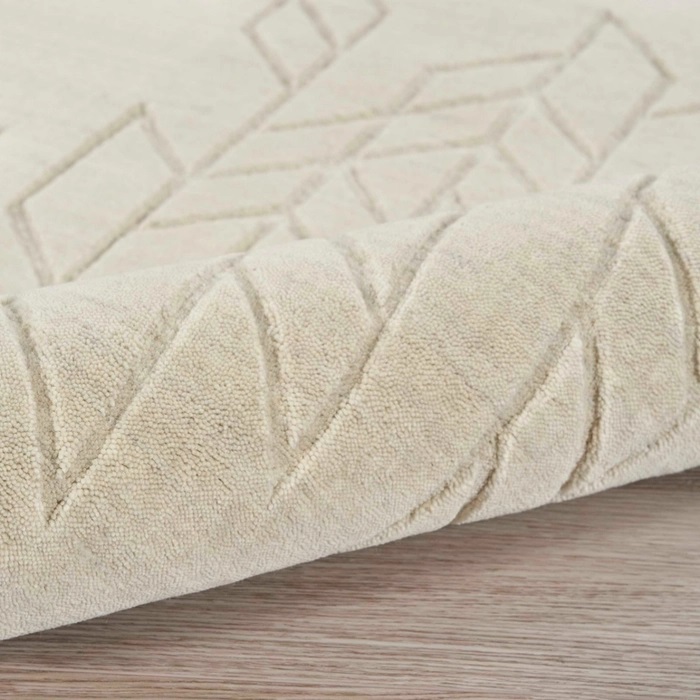 Casual Rugs & Solid Rugs Alessia ALE01   Ivory Ivory - Beige Hand Loomed Rug