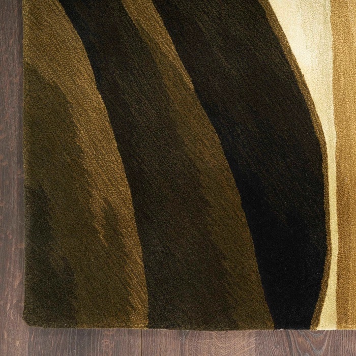Contemporary Rugs & Transitional Rugs Prismatic PRS38 Lt. Brown - Chocolate & Lt. Gold - Gold Hand Tufted Rug