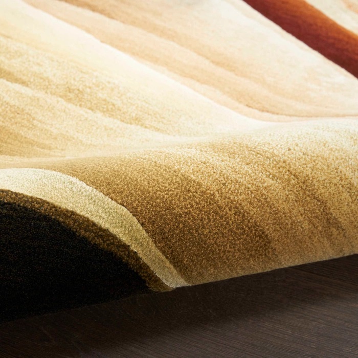 Contemporary Rugs & Transitional Rugs Prismatic PRS38 Lt. Brown - Chocolate & Lt. Gold - Gold Hand Tufted Rug