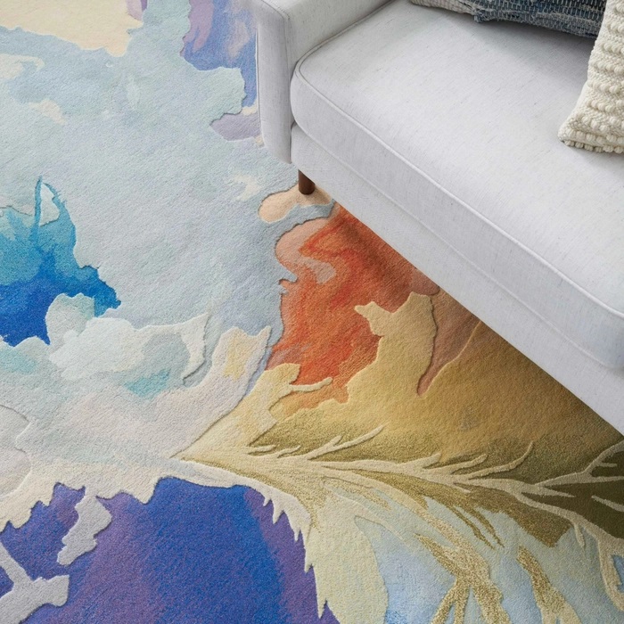 Contemporary Rugs & Transitional Rugs Prismatic PRS37 Lt. Blue - Blue & Multi Hand Tufted Rug