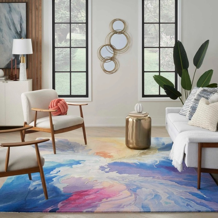 Contemporary Rugs & Transitional Rugs Prismatic PRS37 Lt. Blue - Blue & Multi Hand Tufted Rug