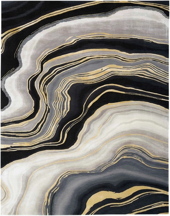 Contemporary Rugs & Transitional Rugs Prismatic PRS31 Black - Charcoal & Lt. Grey - Grey Hand Tufted Rug