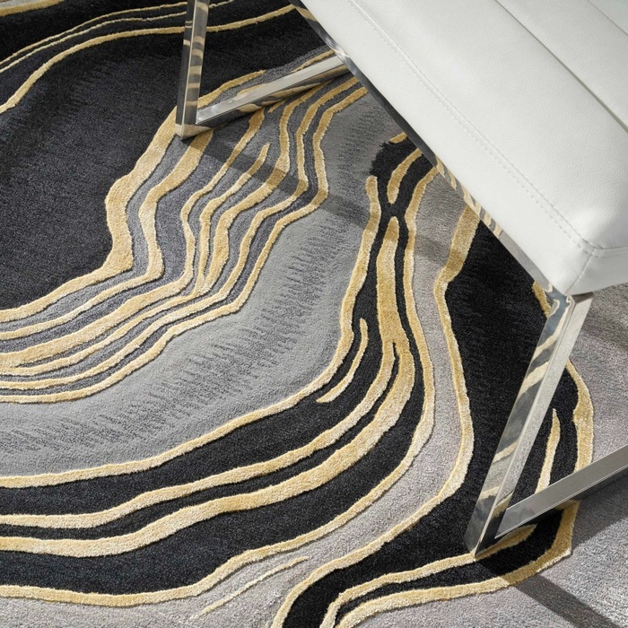 Contemporary Rugs & Transitional Rugs Prismatic PRS31 Black - Charcoal & Lt. Grey - Grey Hand Tufted Rug