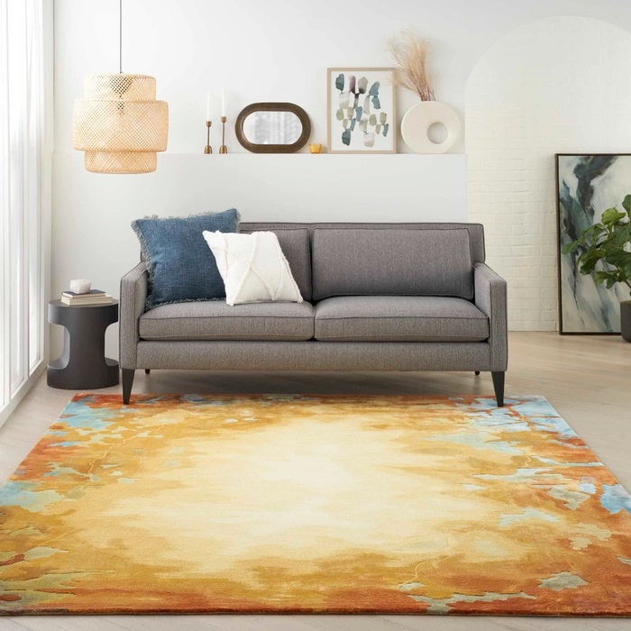 Contemporary Rugs & Transitional Rugs Prismatic PRS29 Lt. Gold - Gold & Multi Hand Tufted Rug