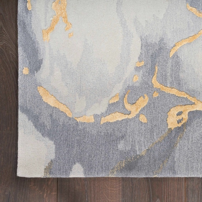Contemporary Rugs & Transitional Rugs Prismatic PRS28 Lt. Grey - Grey & Lt. Gold - Gold Hand Tufted Rug