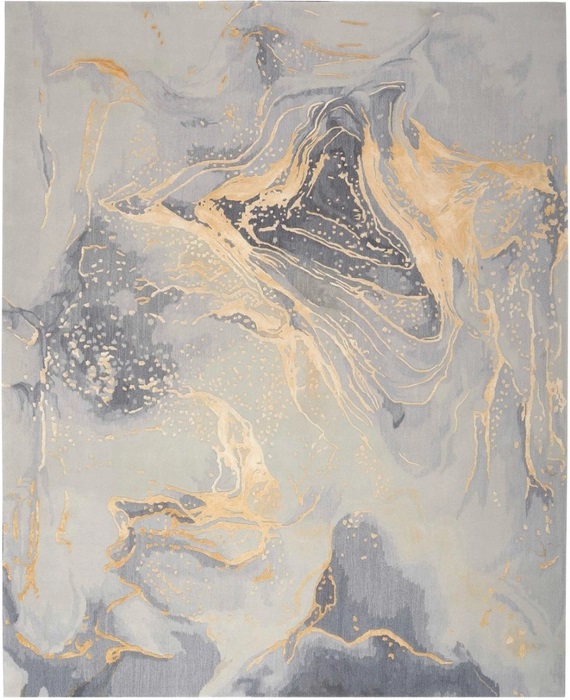Contemporary Rugs & Transitional Rugs Prismatic PRS28 Lt. Grey - Grey & Lt. Gold - Gold Hand Tufted Rug