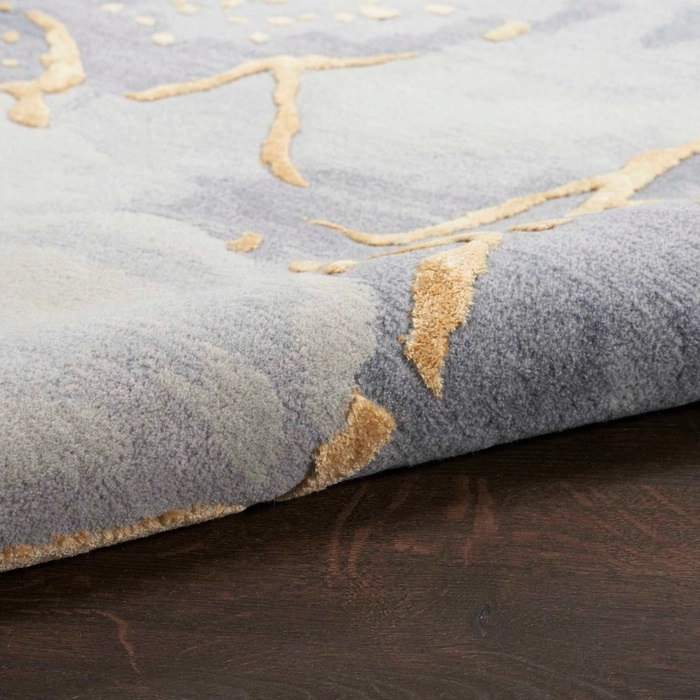 Contemporary Rugs & Transitional Rugs Prismatic PRS28 Lt. Grey - Grey & Lt. Gold - Gold Hand Tufted Rug