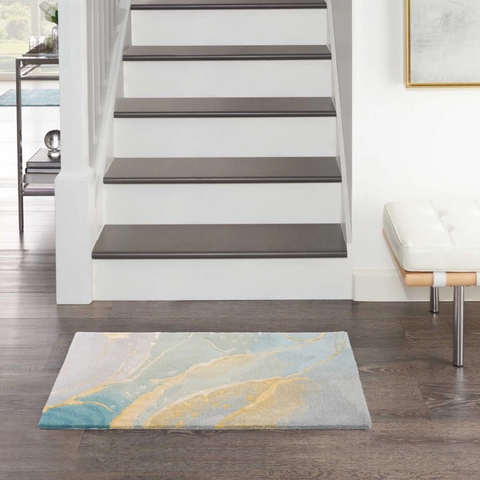 Contemporary Rugs & Transitional Rugs Prismatic PRS27 Lt. Grey - Grey & Lt. Green Hand Tufted Rug