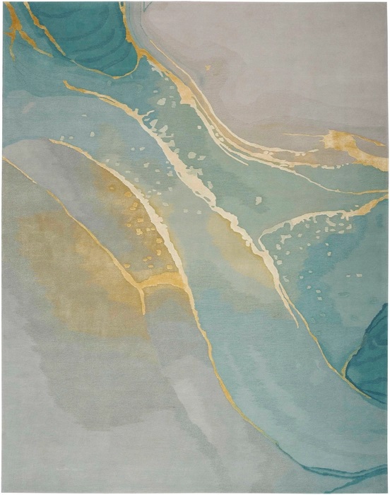 Contemporary Rugs & Transitional Rugs Prismatic PRS27 Lt. Grey - Grey & Lt. Green Hand Tufted Rug