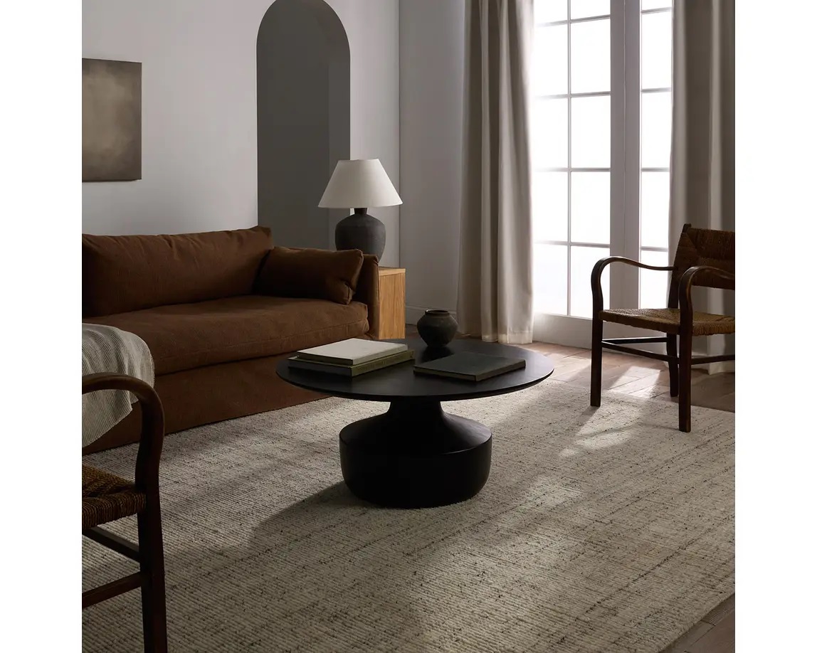 Casual Rugs & Solid Rugs Mohan MOH01 Ivory - Beige & Black - Charcoal Hand Woven Rug