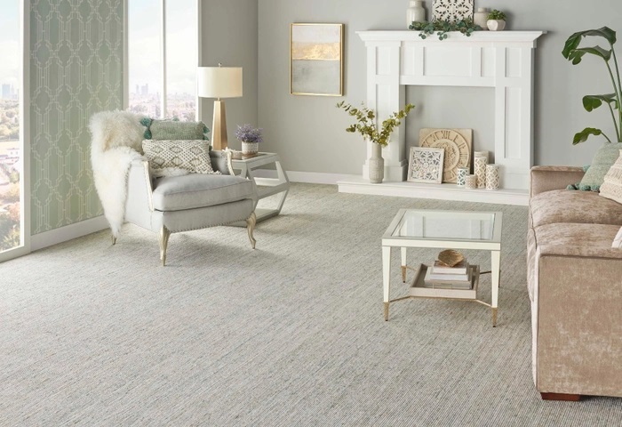 Custom Rugs, Runners & Rounds Craftweave Marble Lt. Blue - Blue Machine Made Rug