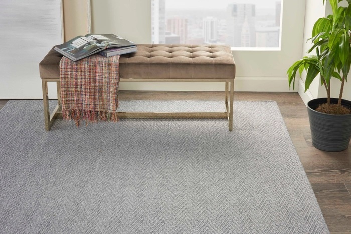 Custom Rugs, Runners & Rounds Splendor Wave Smoke Lt. Grey - Grey Machine Made Rug