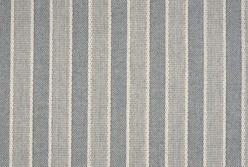 Custom Rugs, Runners & Rounds Renegade Stripe Steel Blue Medium Blue - Navy & Lt. Grey - Grey Flat weave Rug