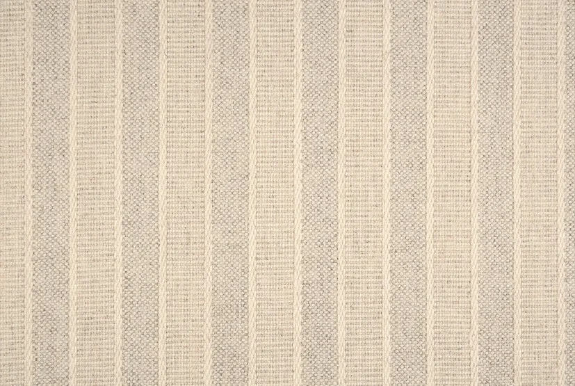 Custom Rugs, Runners & Rounds Renegade Stripe Linen Ivory - Beige & Lt. Grey - Grey Flat weave Rug